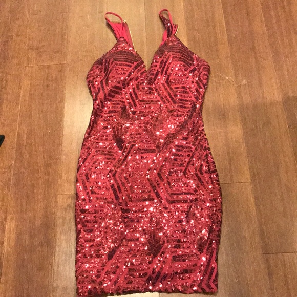 windsor red sequin dress